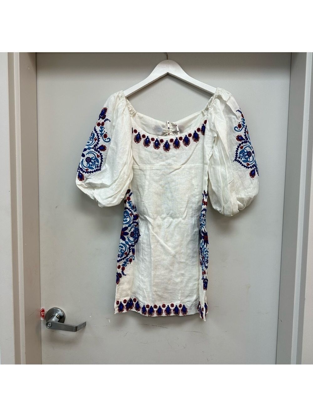 FARM Rio Off-White Navy Embroidery Mini Dress - Picture 7 of 11